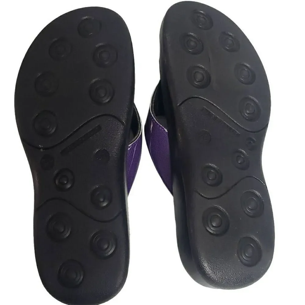 Aerosoft Comfort Purple and Black Flip Flops Size 39 /8‎